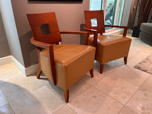 Pair of Andreu World 'Savoy' Leather Lounge Chairs, Made in Spain