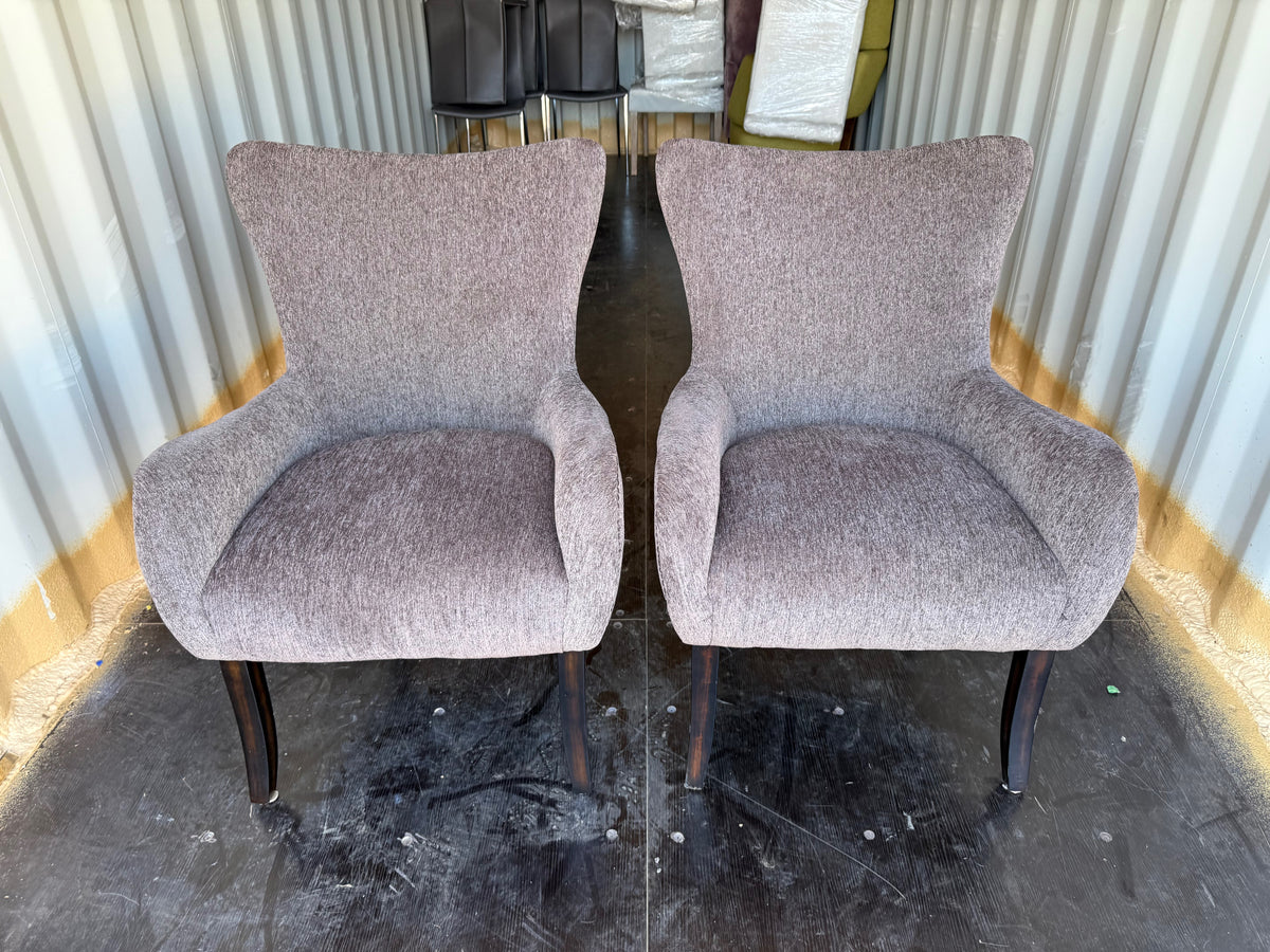 Pair of Grey Upholstered Armchairs