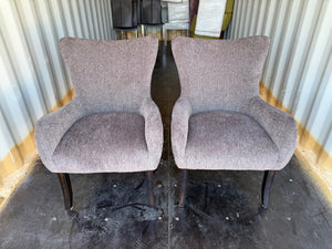 Pair of Grey Upholstered Armchairs