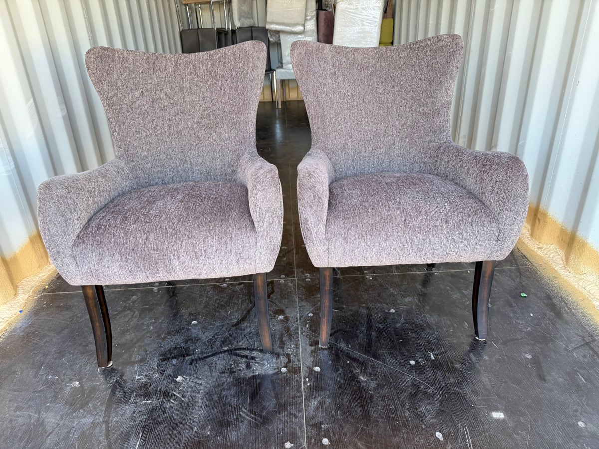 Pair of Grey Upholstered Armchairs