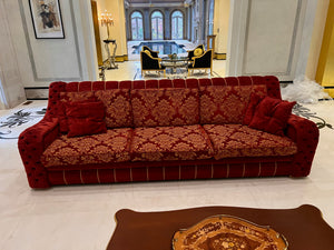 'FDesign Italia' Large Red Tufted Sofa (*2 available- sold individually- select quantity)