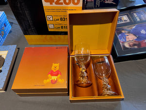 Vintage 2 Pairs of WALT DISNEY K ONISHI WINNIE THE POOH WINE GOBLETS, Japan