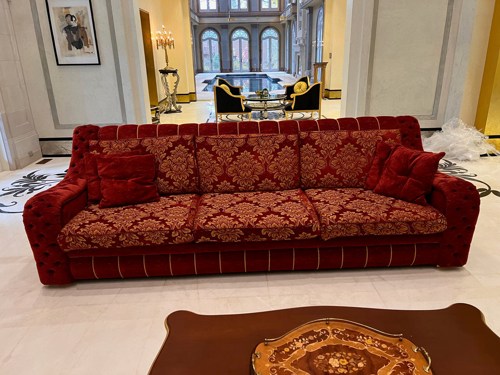 'FDesign Italia' Large Red Tufted Sofa (*2 available- sold individually- select quantity)