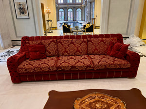 'FDesign Italia' Large Red Tufted Sofa (*2 available- sold individually- select quantity)