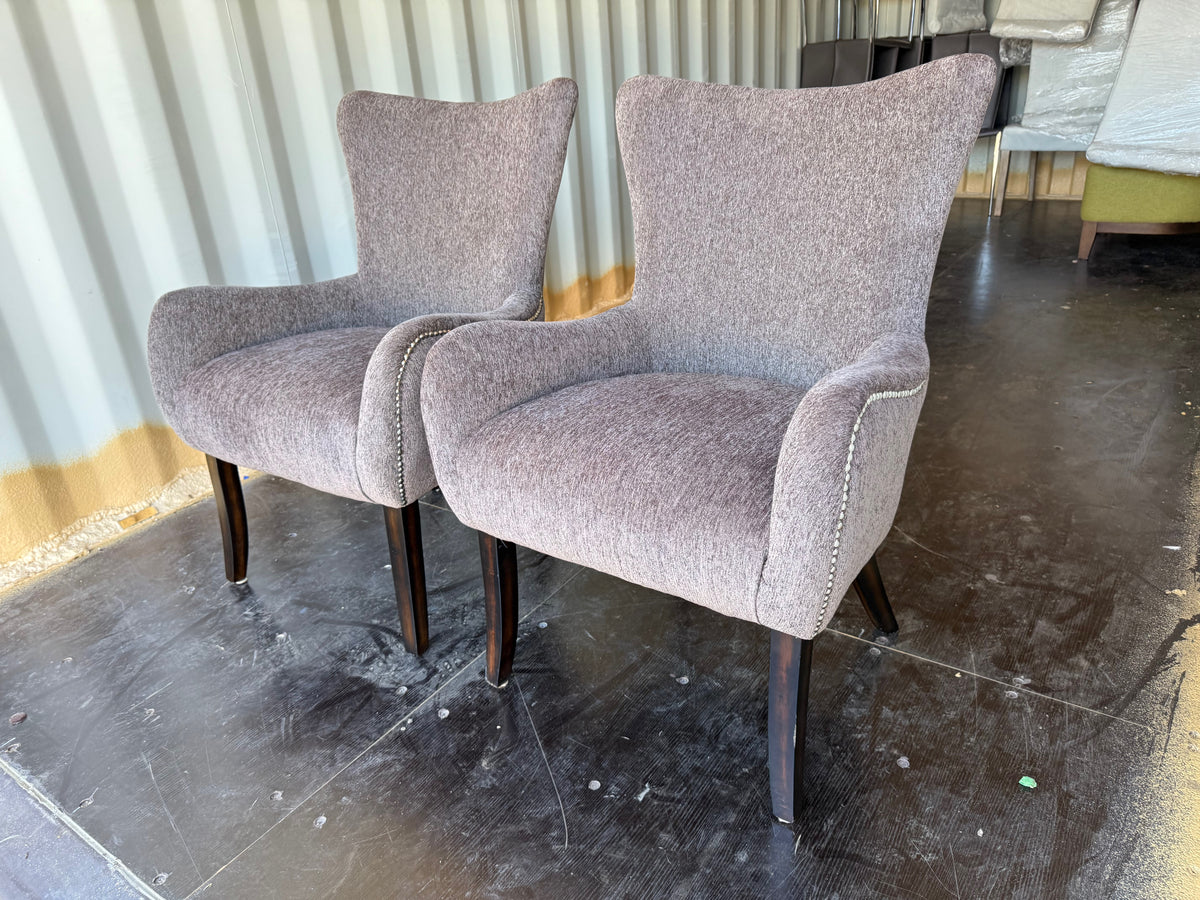 Pair of Grey Upholstered Armchairs