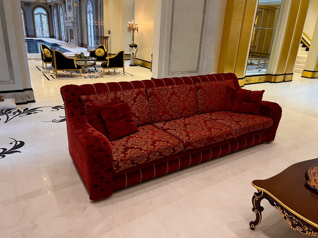 'FDesign Italia' Large Red Tufted Sofa (*2 available- sold individually- select quantity)