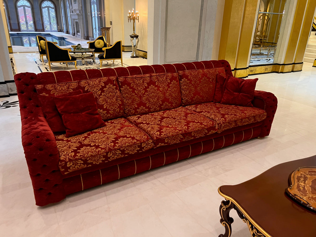 'FDesign Italia' Large Red Tufted Sofa (*2 available- sold individually- select quantity)