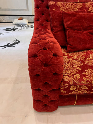 'FDesign Italia' Large Red Tufted Sofa (*2 available- sold individually- select quantity)