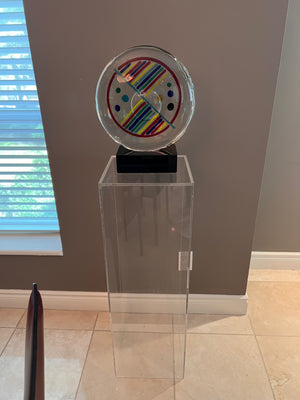Murano Glass Sculpture on Marble Base by Signoretti, Signed on base