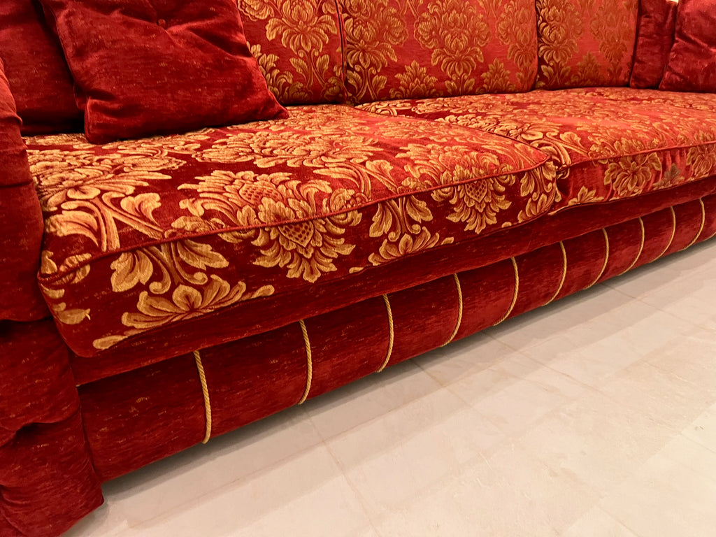 'FDesign Italia' Large Red Tufted Sofa (*2 available- sold individually- select quantity)