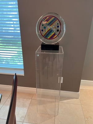 Murano Glass Sculpture on Marble Base by Signoretti, Signed on base