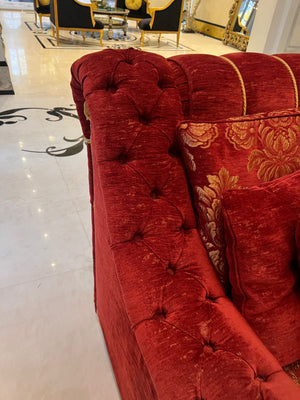 'FDesign Italia' Large Red Tufted Sofa (*2 available- sold individually- select quantity)