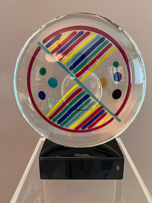Murano Glass Sculpture on Marble Base by Signoretti, Signed on base