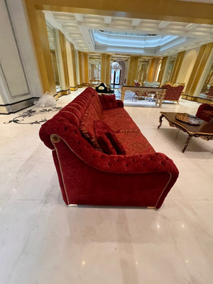 'FDesign Italia' Large Red Tufted Sofa (*2 available- sold individually- select quantity)