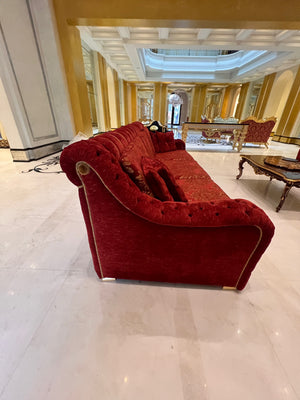 'FDesign Italia' Large Red Tufted Sofa (*2 available- sold individually- select quantity)