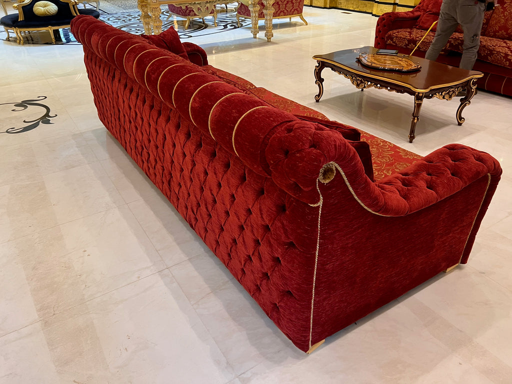 'FDesign Italia' Large Red Tufted Sofa (*2 available- sold individually- select quantity)