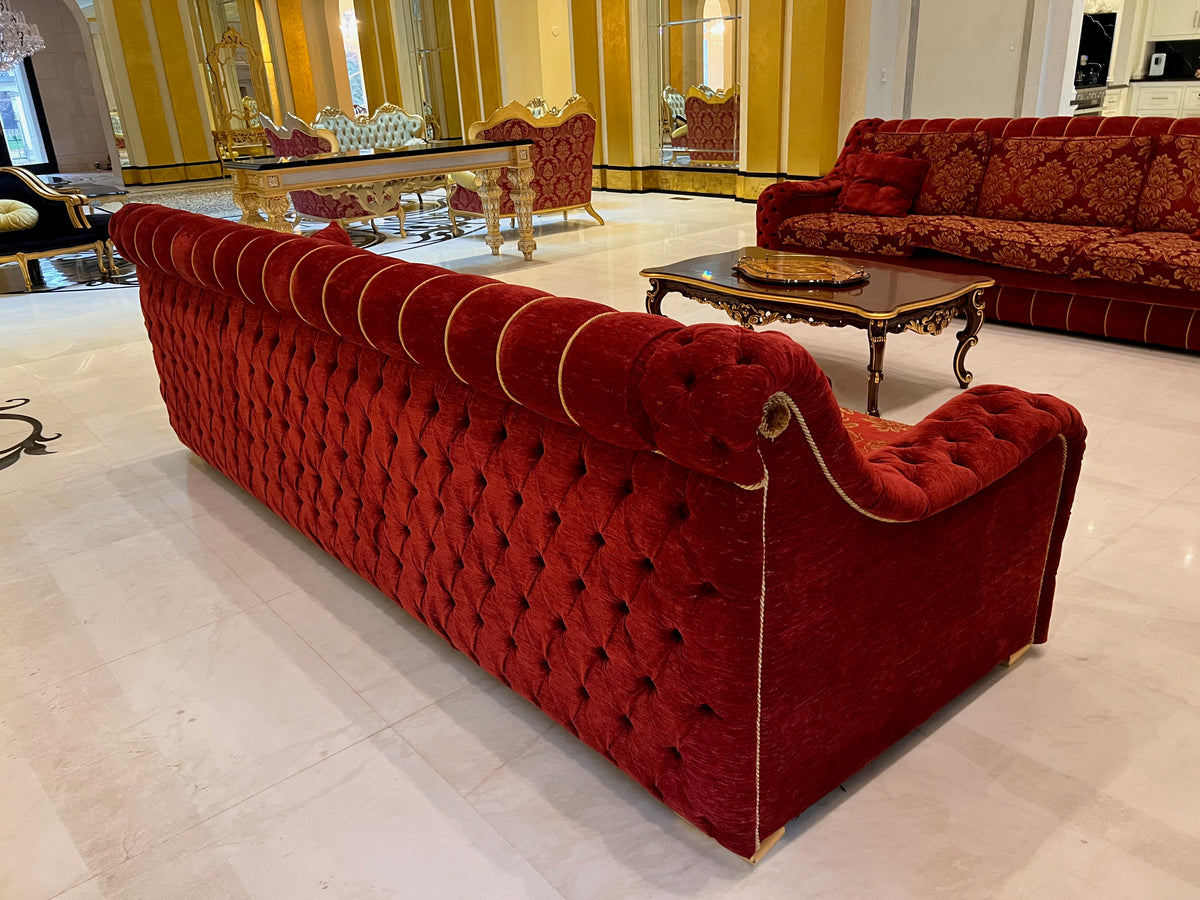 'FDesign Italia' Large Red Tufted Sofa (*2 available- sold individually- select quantity)