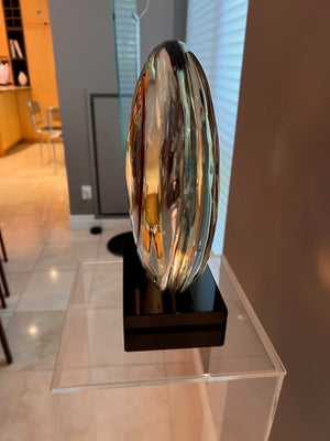Murano Glass Sculpture on Marble Base by Signoretti, Signed on base