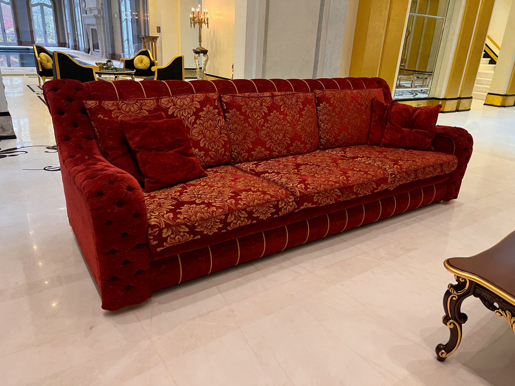 'FDesign Italia' Large Red Tufted Sofa (*2 available- sold individually- select quantity)