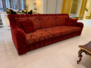 'FDesign Italia' Large Red Tufted Sofa (*2 available- sold individually- select quantity)