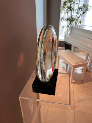 Murano Glass Sculpture on Marble Base by Signoretti, Signed on base
