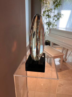 Murano Glass Sculpture on Marble Base by Signoretti, Signed on base