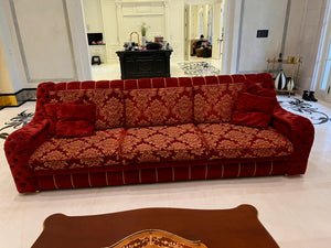'FDesign Italia' Large Red Tufted Sofa (*2 available- sold individually- select quantity)