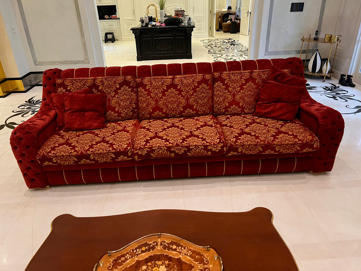 'FDesign Italia' Large Red Tufted Sofa (*2 available- sold individually- select quantity)