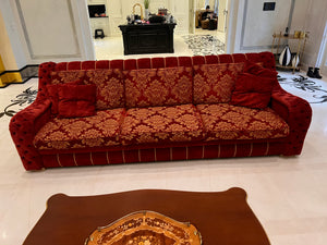 'FDesign Italia' Large Red Tufted Sofa (*2 available- sold individually- select quantity)