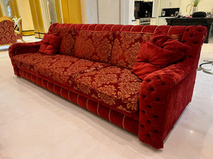 'FDesign Italia' Large Red Tufted Sofa (*2 available- sold individually- select quantity)