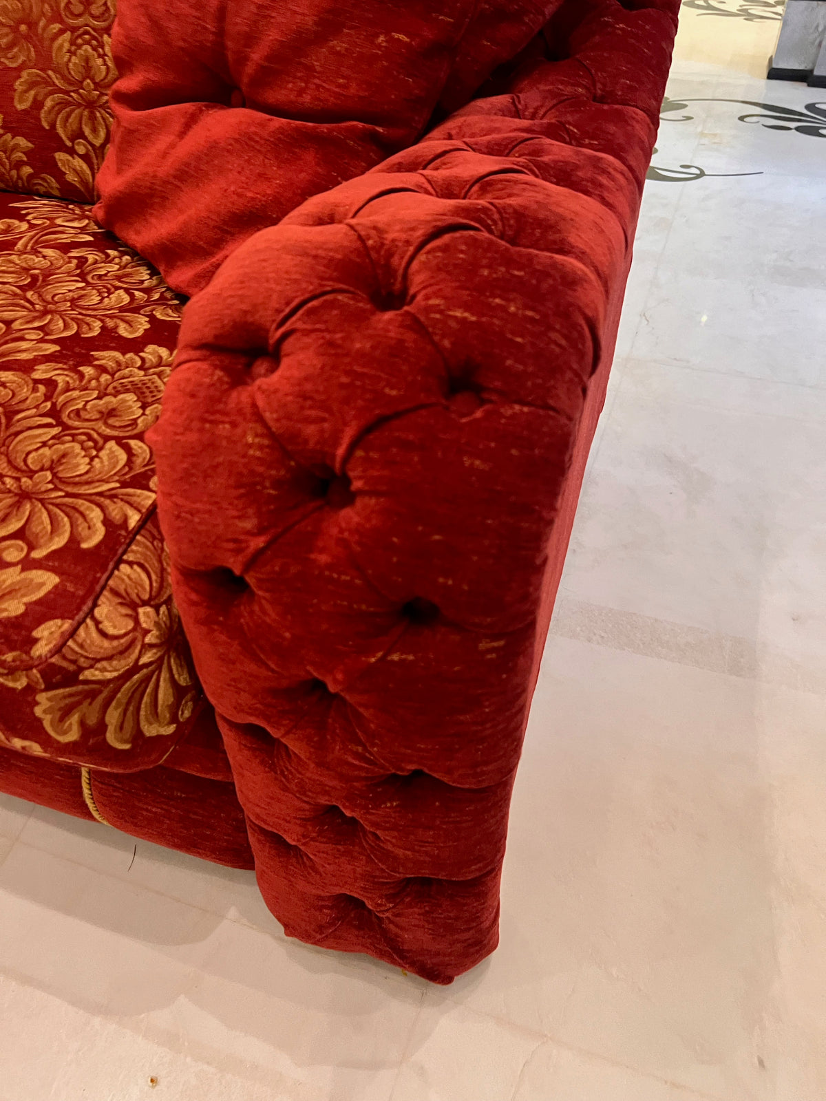 'FDesign Italia' Large Red Tufted Sofa (*2 available- sold individually- select quantity)