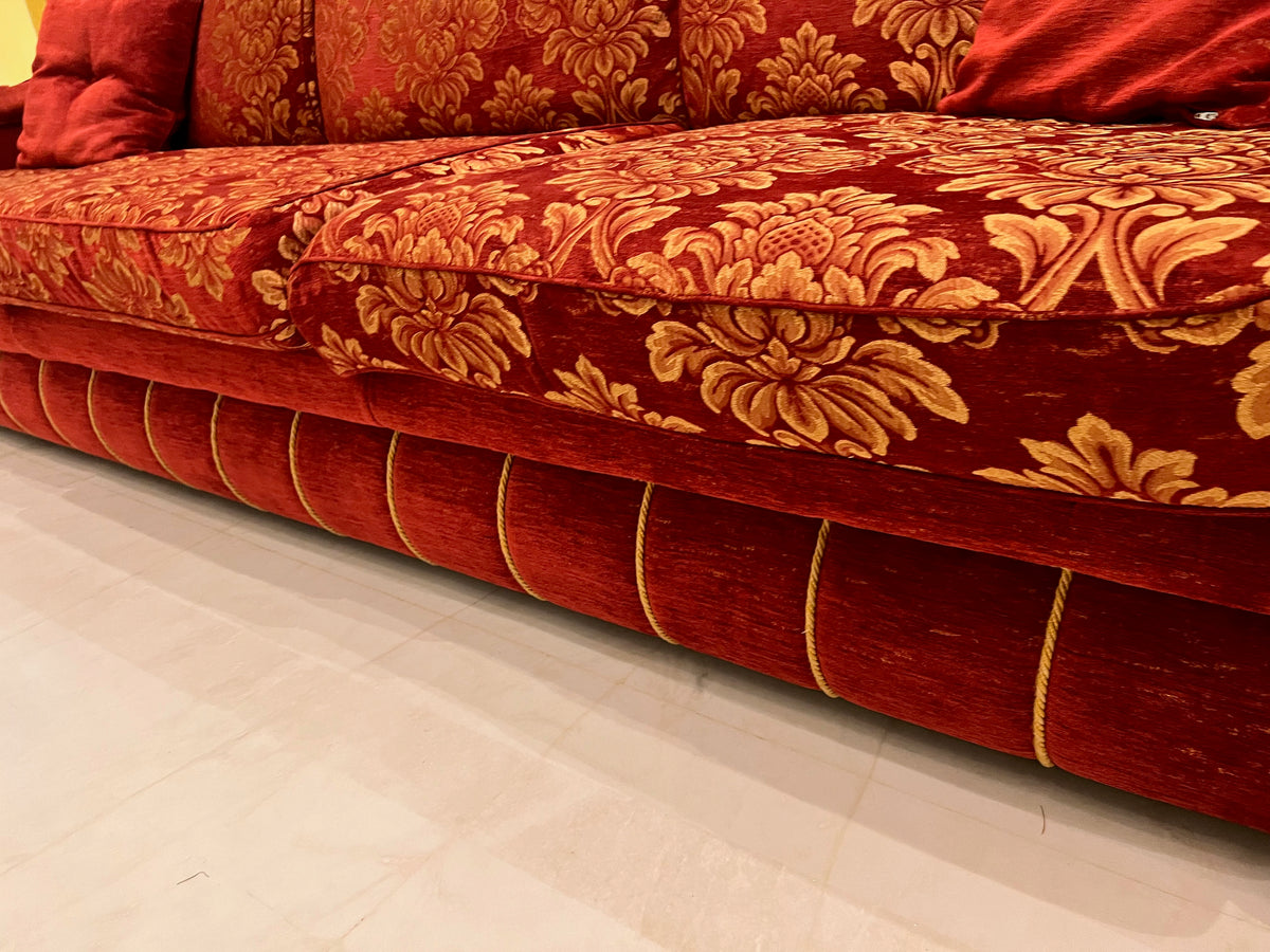 'FDesign Italia' Large Red Tufted Sofa (*2 available- sold individually- select quantity)