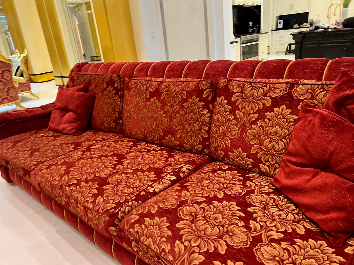 'FDesign Italia' Large Red Tufted Sofa (*2 available- sold individually- select quantity)