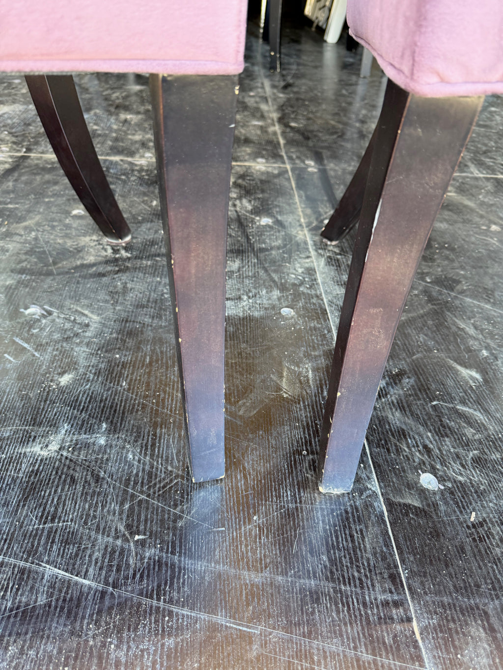 Set of 2 Pink Fabric Dining Chairs