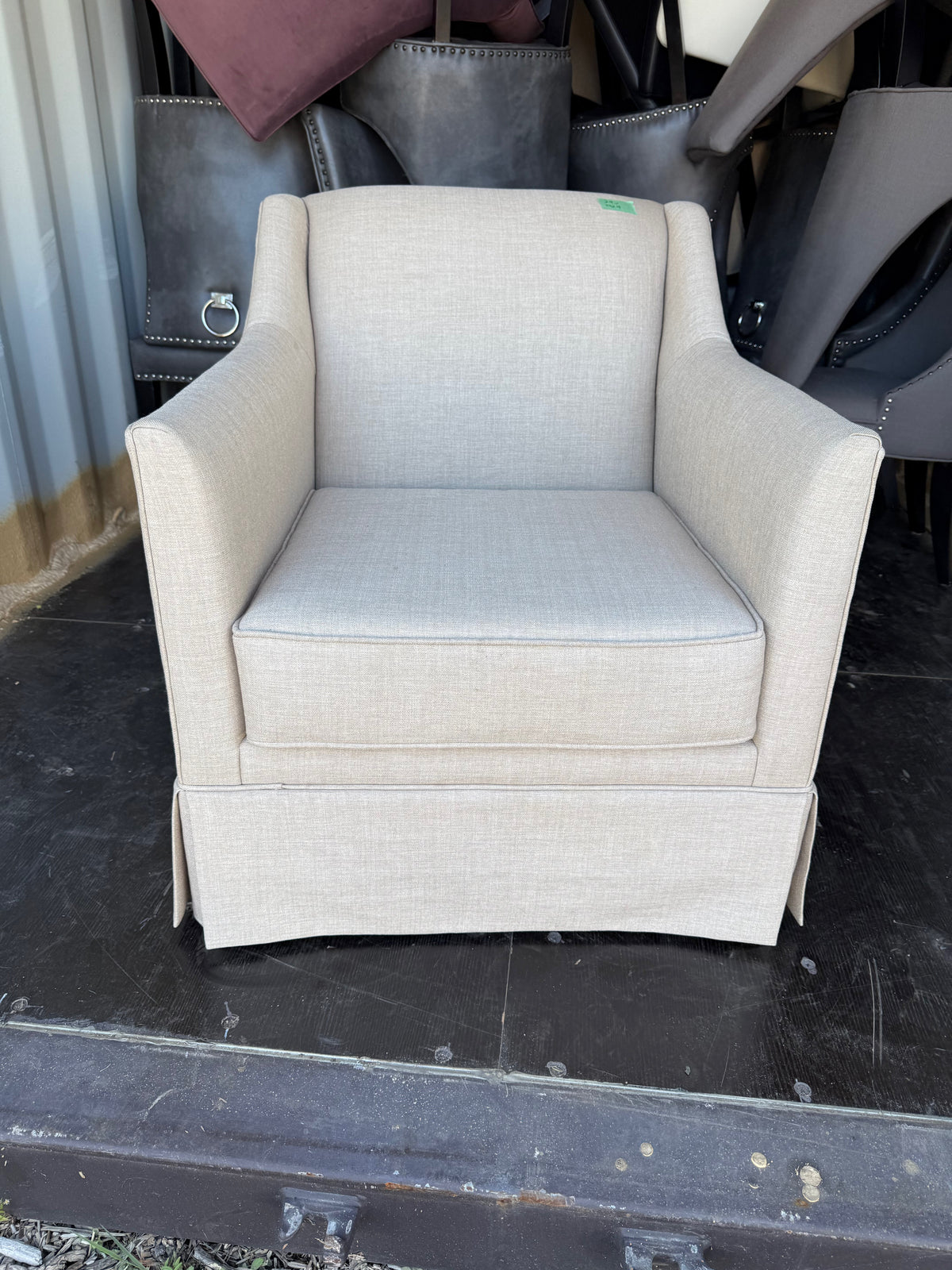 Beige Upholstered Armchair