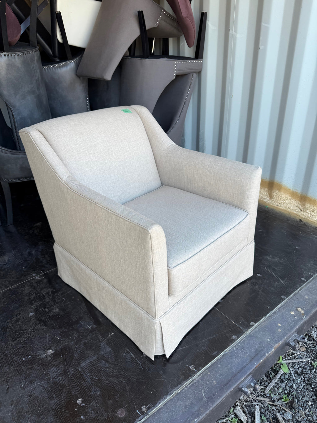 Beige Upholstered Armchair
