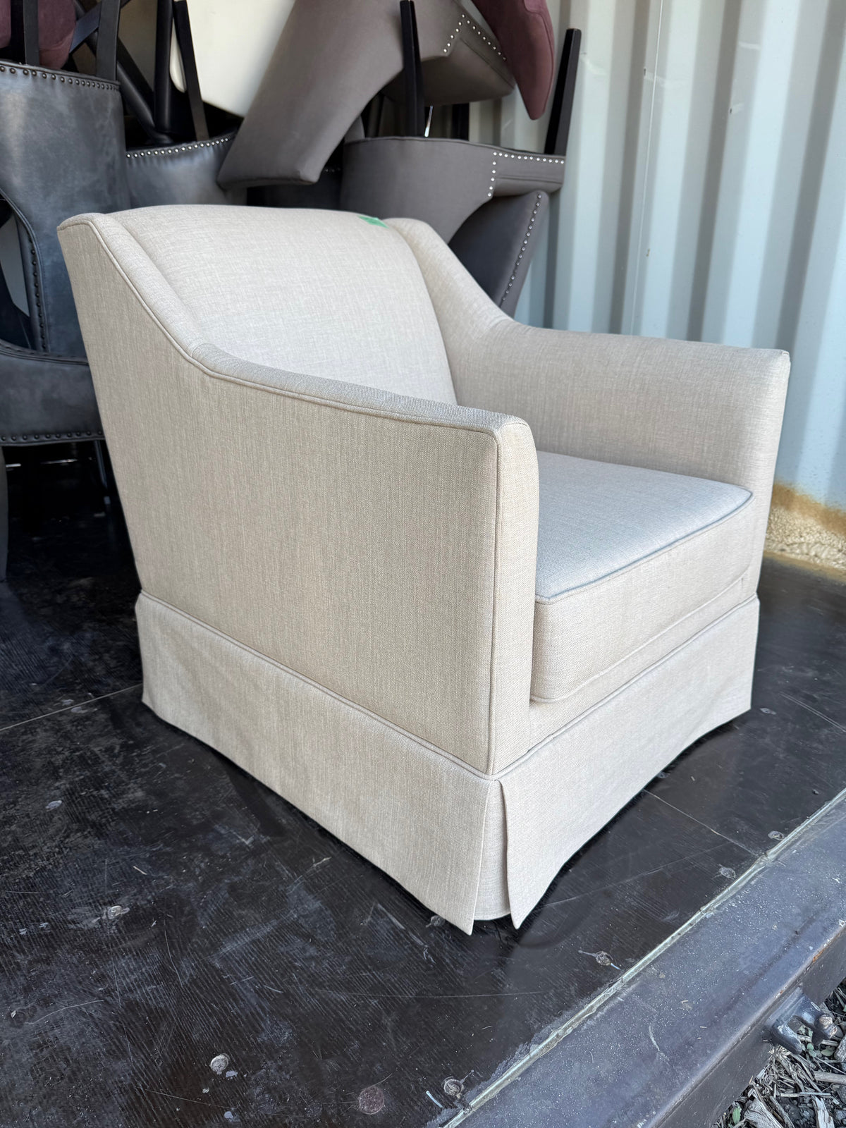 Beige Upholstered Armchair