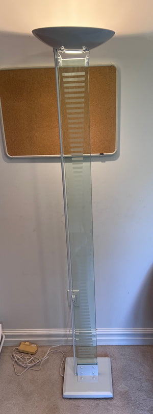 Vintage MCM Glass Torchiere Floor Lamp