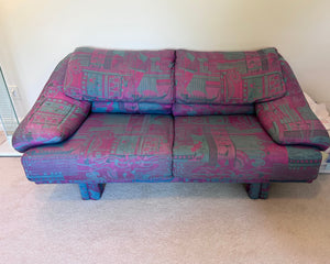 Vintage MCM Martin Daniels Purple & Green Love Seat