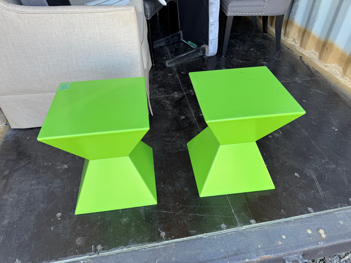 Pair of Sunpan Green Unity Side Tables