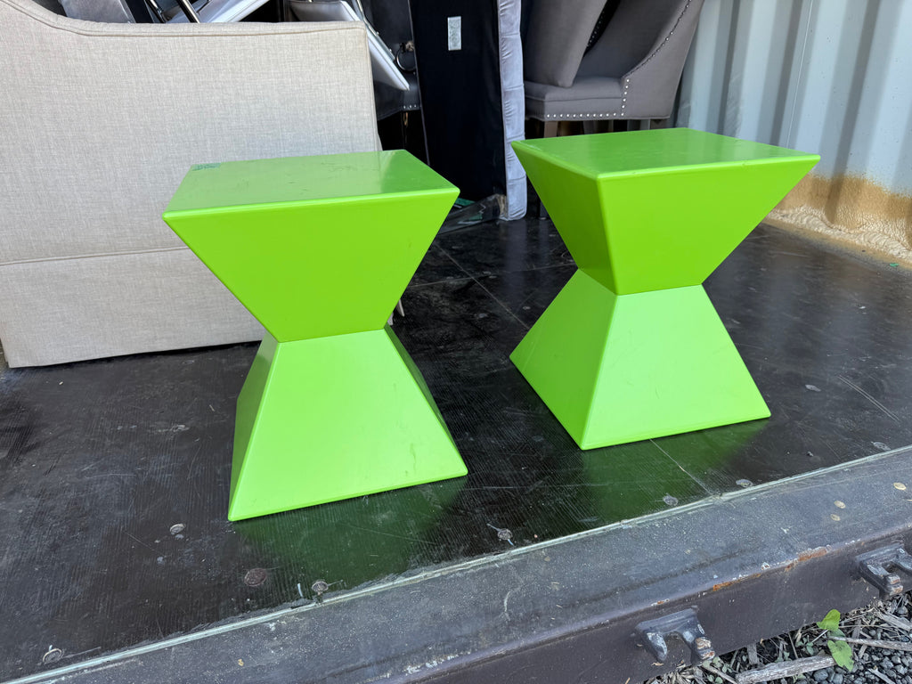 Pair of Sunpan Green Unity Side Tables