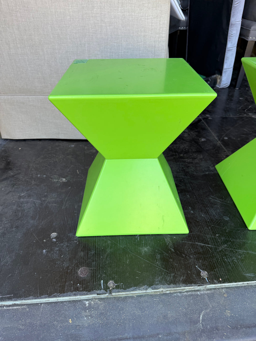 Pair of Sunpan Green Unity Side Tables