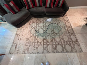 Weavers Art Hay's Mews Sand/Grey Hand-Knotted Silk and Wool Rug- 8x10ft (*client paid $8,000)