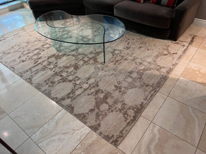 Weavers Art Hay's Mews Sand/Grey Hand-Knotted Silk and Wool Rug- 8x10ft (*client paid $8,000)