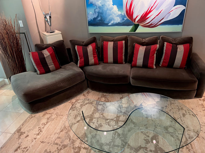 Modern Designer Custom Sofa in Dark Grey/Charcoal