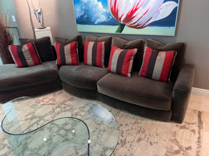 Modern Designer Custom Sofa in Dark Grey/Charcoal