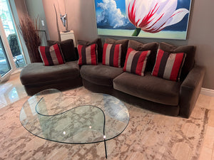 Modern Designer Custom Sofa in Dark Grey/Charcoal