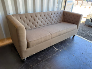Brown/Beige Tufted Sofa