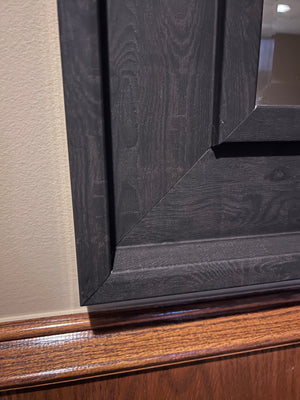 Black Wood-Style Framed Mirror