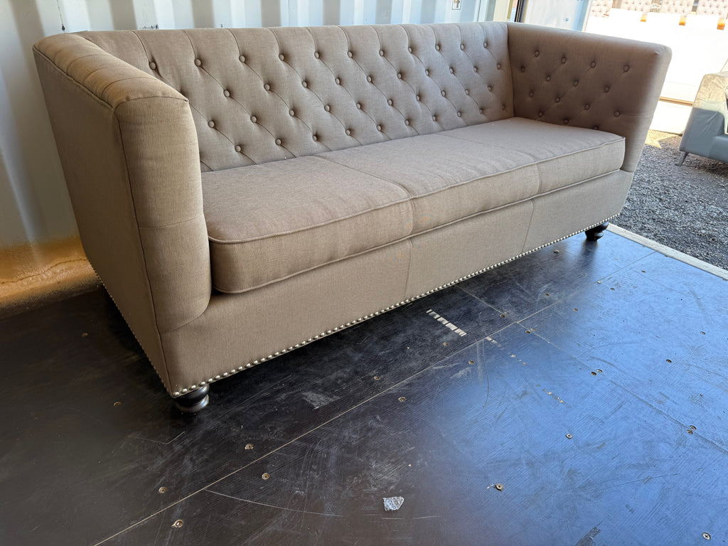 Brown/Beige Tufted Sofa
